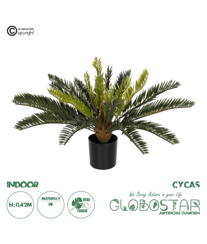 GloboStar® Artificial Garden CYCAS 21474 Τεχνητό Διακοσμητικό Φυτό Κύκας Υ42cm